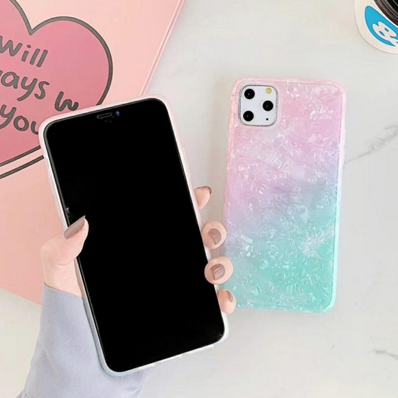 Iphone 11 Case Ombre Shell Pink Green - Picture 2 of 8